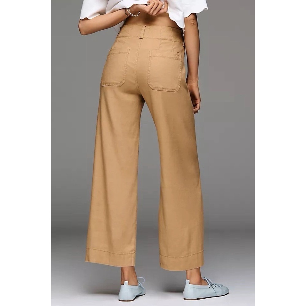 Maeve Colette Linen Stretch High Rise Wide Petite Pants MSRP$138 Petite SIZE 28P